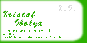 kristof ibolya business card
