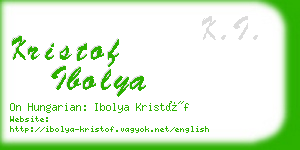 kristof ibolya business card